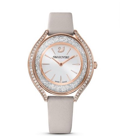 Swarovski Crystalline Aura Ladies Watch - Leather Strap in Grey
